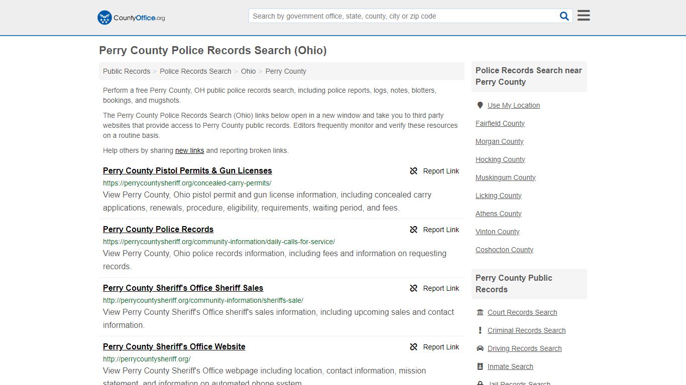 Police Records Search - Perry County, OH (Accidents & Arrest Records)